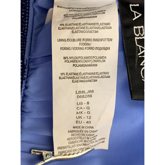 La Blanca Vision Quest Halter Tankini  In Dark Blue, Orange and White - Size 8 - Picture 6 of 7